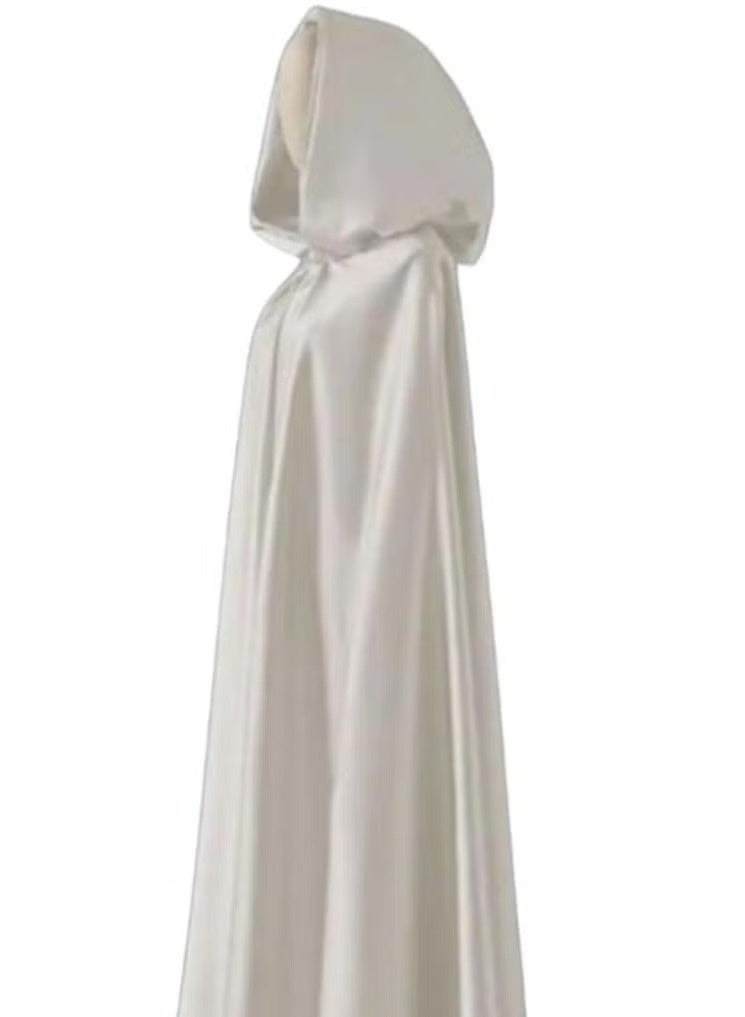 Women's full-length satin wedding abaya with hood - Image 2